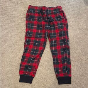 Hollister Red and Green Plaid Sleep Pants